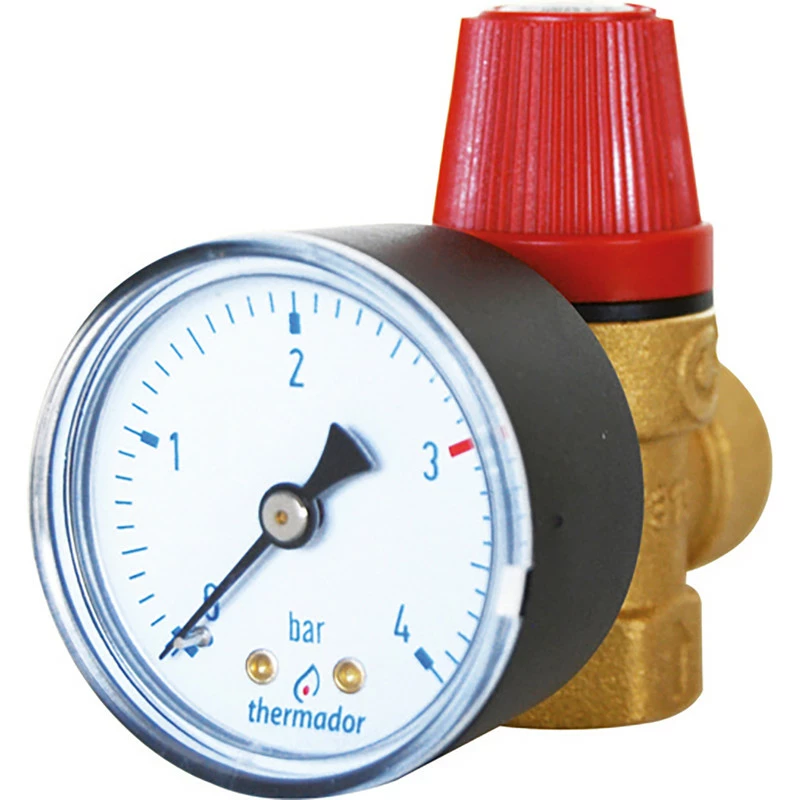 Soupape De Sureté Avec Manomètre Thermador F 1/2" - 3 Bar 3 Soupape De Sureté Avec Manomètre Thermador F 1/2" - 3 Bar