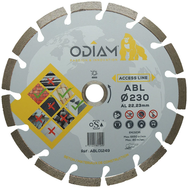 Disque Diamant Béton ABL Odiam Ø125 X 22,23mm 3 Disque Diamant Béton ABL Odiam Ø125 X 22,23mm