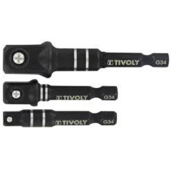Adapteur à Douilles Hexa 6,35mm Impact Tivoly 3 Pcs -1/4",3/8",1/2"