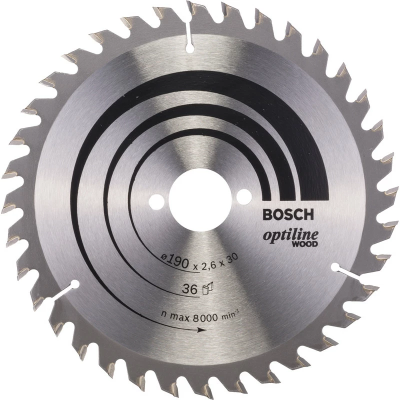Lame De Scie Circulaire Bosch Optiline Wood 190x30x2,6 36T 3 Lame De Scie Circulaire Bosch Optiline Wood 190x30x2,6 36T