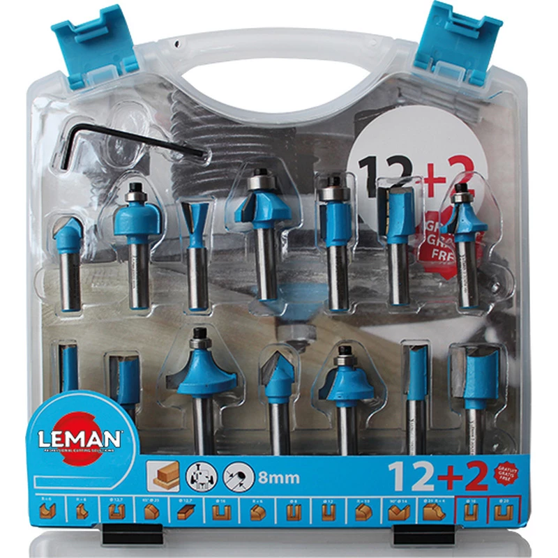 Coffret De Fraises De Défonceuses Assorties Leman 12 + 2 Pièces 3 Coffret De Fraises De Défonceuses Assorties Leman 12 + 2 Pièces